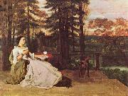 Dame auf der Terrasse (Le dame de Francfort) Courbet, Gustave